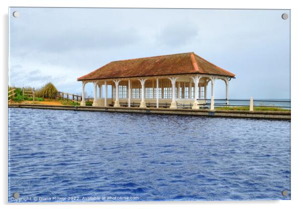 Sheringham Victorian Boating Lake and Shelter.  Acrylic by Diana Mower