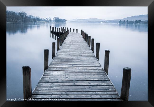 Coniston Pier, Lake District  Framed Print by Gavin Liddle