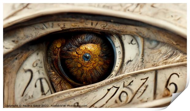 Eye of time fantasy Print by Paulina Sator