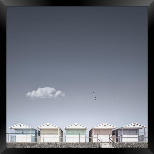 Clacton Beach Huts Framed Print by Mark Jones