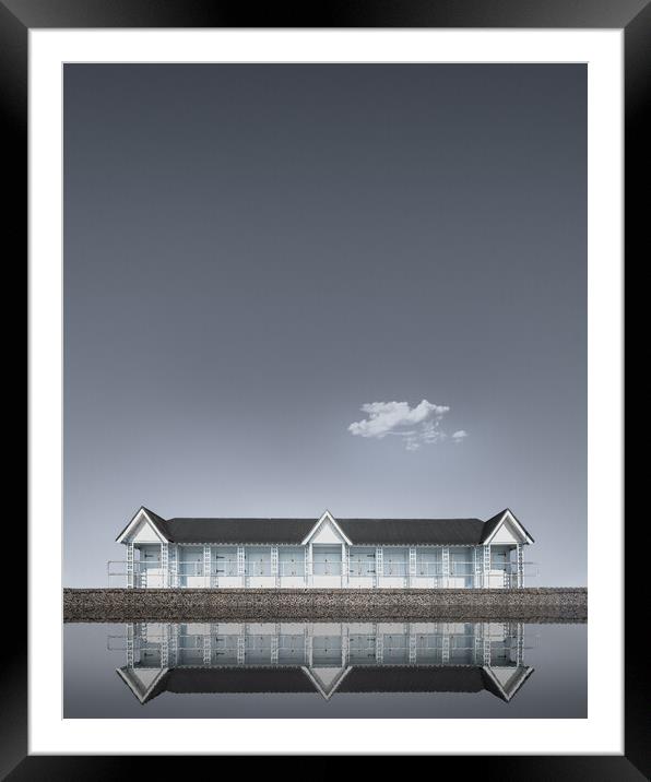Clacton Beach Hut Framed Mounted Print by Mark Jones