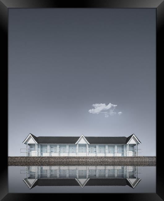 Clacton Beach Hut Framed Print by Mark Jones