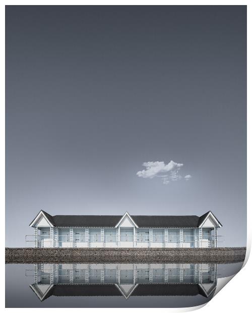 Clacton Beach Hut Print by Mark Jones
