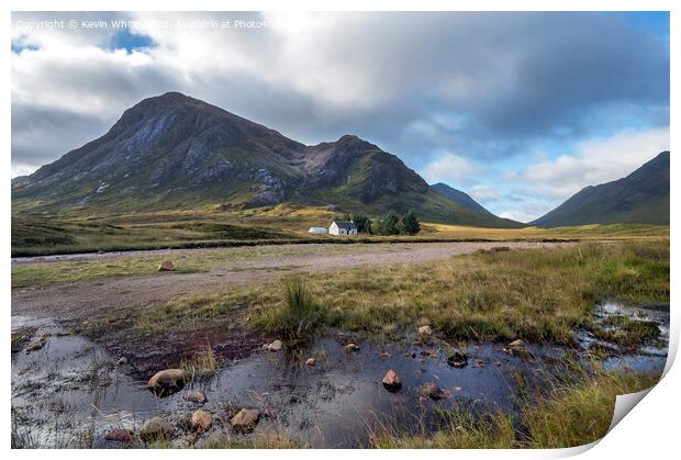 Isolated hut in Glencoe Print by Kevin White