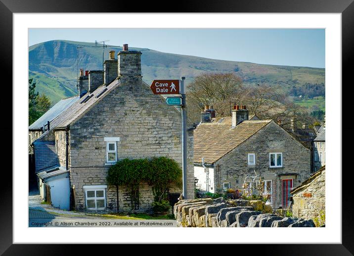 Castleton Peak District  Framed Mounted Print by Alison Chambers