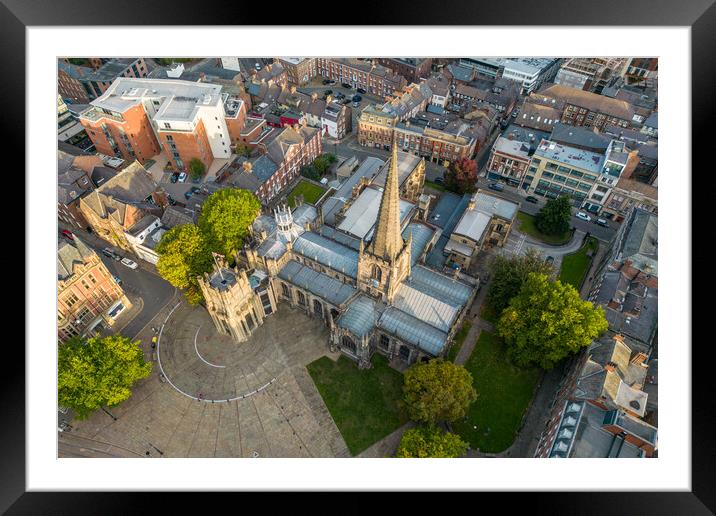 Sheffield Cathedral Framed Mounted Print by Apollo Aerial Photography