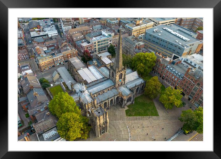Sheffield Cathedral Framed Mounted Print by Apollo Aerial Photography