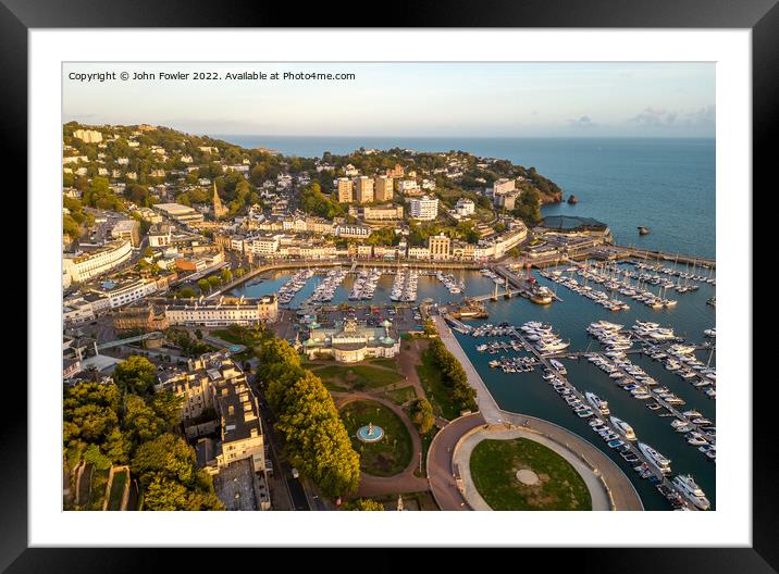  Torquay Harbour Framed Mounted Print by John Fowler
