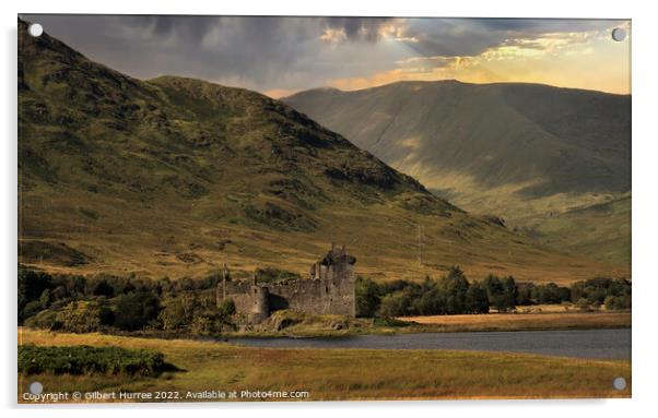 The Mystical Kilchurn Castle: A Scottish Tale Acrylic by Gilbert Hurree
