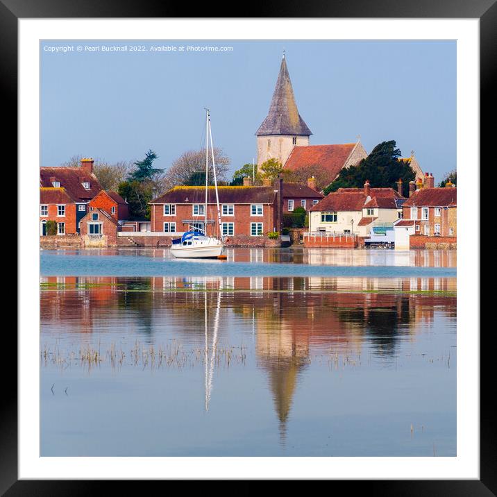 Old Bosham Reflected in Chichester Harbour Framed Mounted Print by Pearl Bucknall