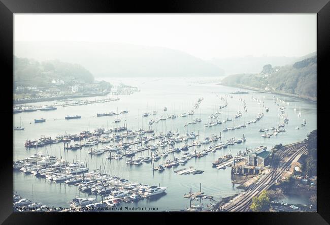 Dartmouth Harbour On A Misty Winters Afternoon Framed Print by Peter Greenway