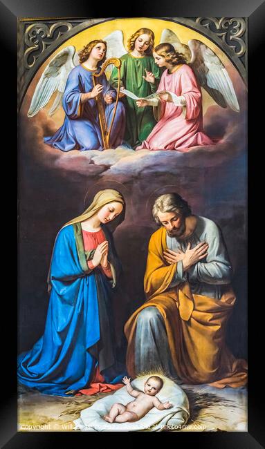 Nativity Painting Peter's Chapel Church Basilica Altar Lucerne S Framed Print by William Perry