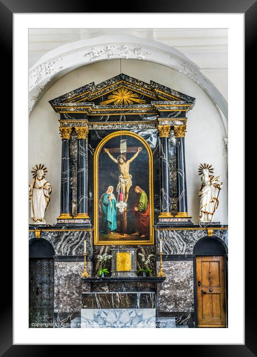 Peter's Chapel Church Basilica Altar Lucerne Switzerland  Framed Mounted Print by William Perry