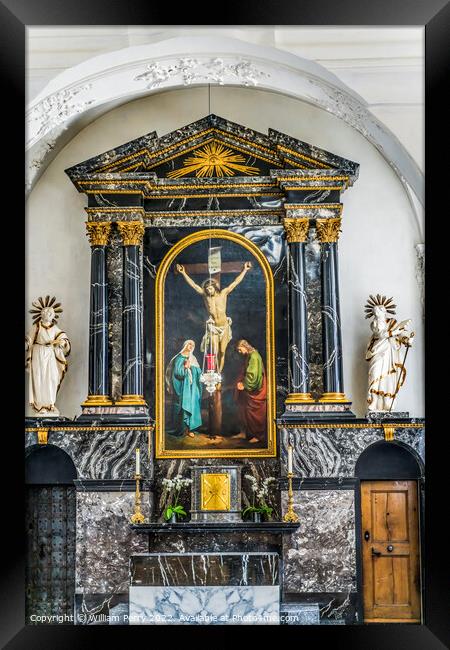 Peter's Chapel Church Basilica Altar Lucerne Switzerland  Framed Print by William Perry