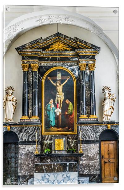Peter's Chapel Church Basilica Altar Lucerne Switzerland  Acrylic by William Perry