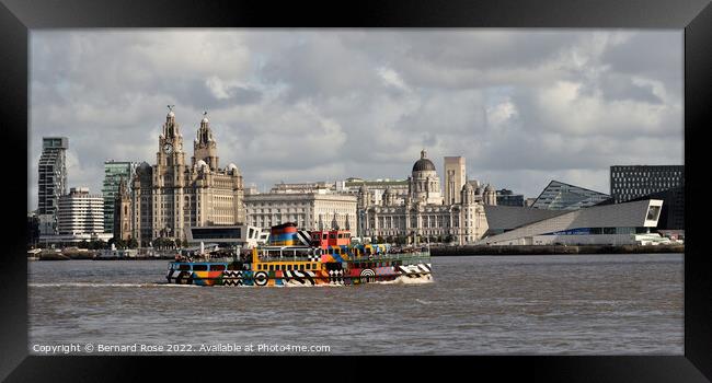 Liverpool Waterfront with Snowdrop Ferry Framed Print by Bernard Rose Photography