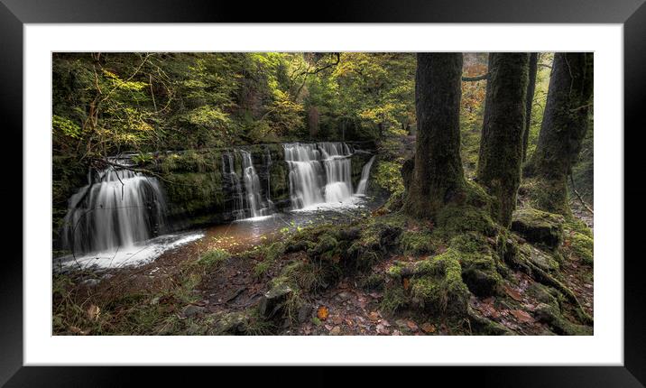 Autumnal Waterfall  Framed Mounted Print by Colin Duffy