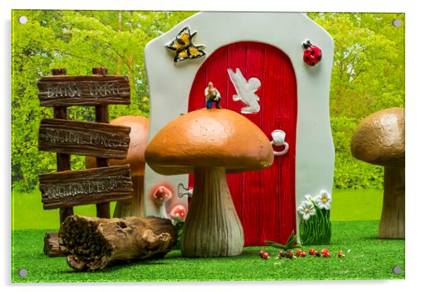Enchanted Mushroom Hunt Acrylic by Steve Purnell
