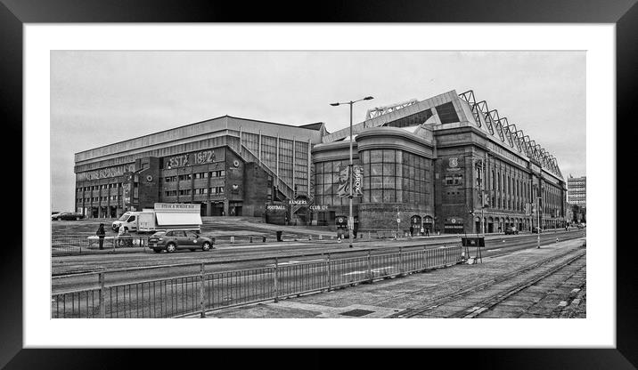 Ibrox stadium (black&white abstract) Framed Mounted Print by Allan Durward Photography