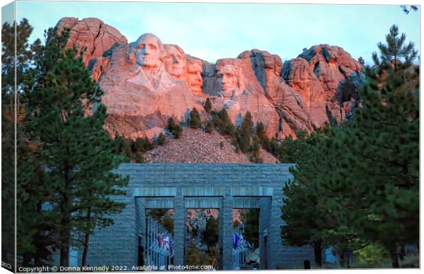 Mount Rushmore at Sunrise Canvas Print by Donna Kennedy
