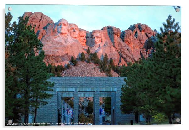 Mount Rushmore at Sunrise Acrylic by Donna Kennedy