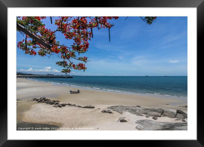 Hua Hin Beach, Prachuap Khiri Khan, Thailand Framed Mounted Print by Kevin Hellon