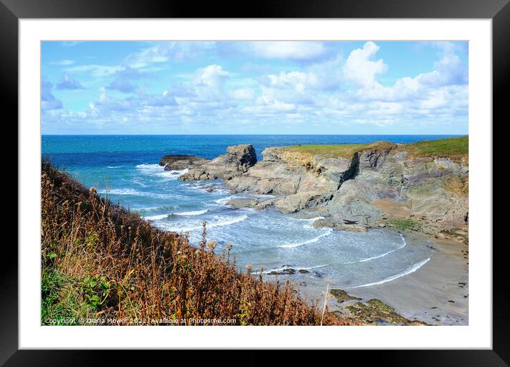 Port Gaverne Cornwall Framed Mounted Print by Diana Mower