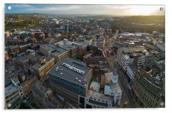 Sheffield Sunrise Acrylic by Apollo Aerial Photography