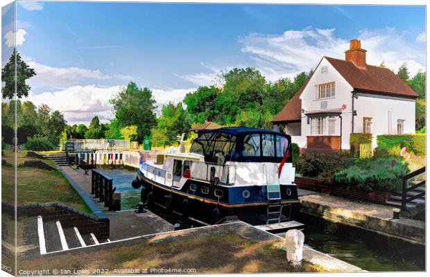 Benson Lock on the Thames Canvas Print by Ian Lewis