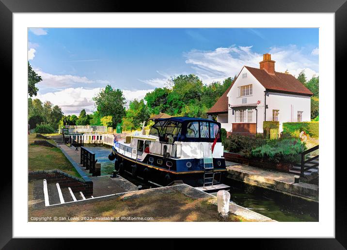 Benson Lock on the Thames Framed Mounted Print by Ian Lewis