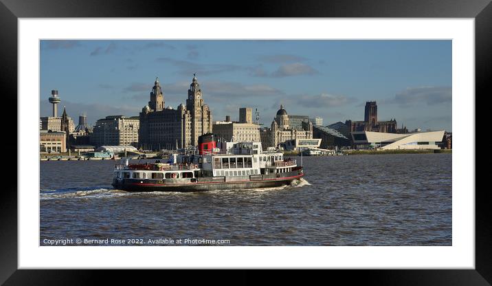 Liverpool Waterfront and the Royal Iris Mersey Fer Framed Mounted Print by Bernard Rose Photography
