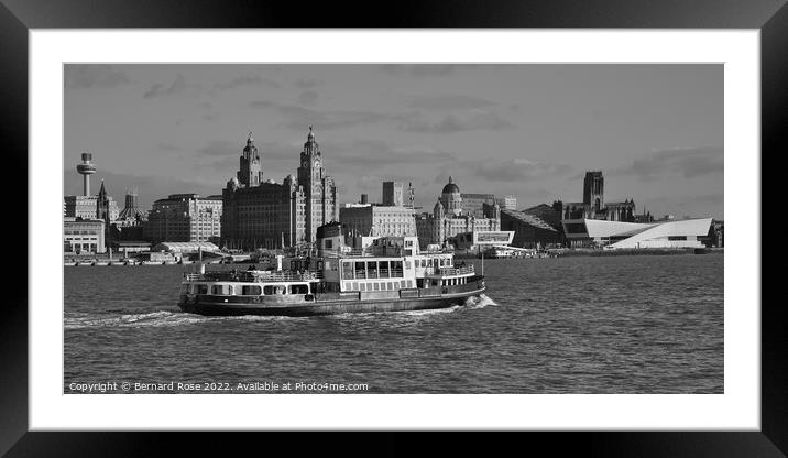 Liverpool Waterfront and the Royal Iris Mersey Fer Framed Mounted Print by Bernard Rose Photography