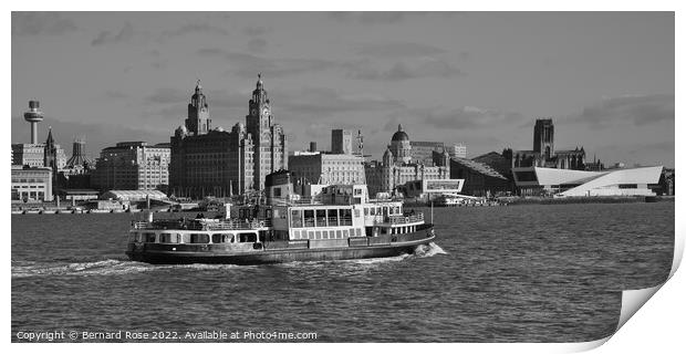 Liverpool Waterfront and the Royal Iris Mersey Fer Print by Bernard Rose Photography