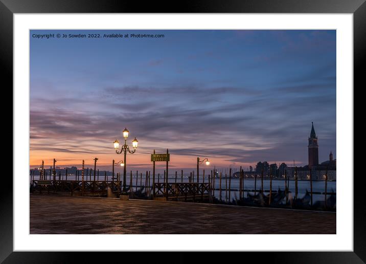 Dawn in Venice, Italy Framed Mounted Print by Jo Sowden