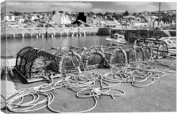 Portpatrick in Dumfries and Galloway Mono Canvas Print by Pearl Bucknall