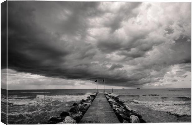 Storm Clouds on Lido di Venezia Beach  Canvas Print by Dietmar Rauscher