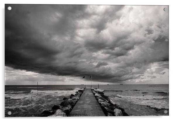 Storm Clouds on Lido di Venezia Beach  Acrylic by Dietmar Rauscher