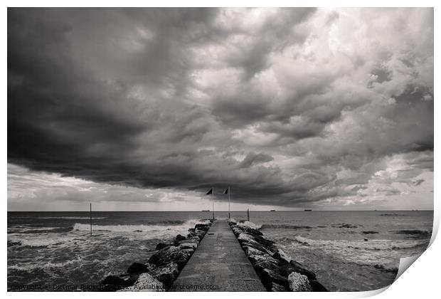 Storm Clouds on Lido di Venezia Beach  Print by Dietmar Rauscher