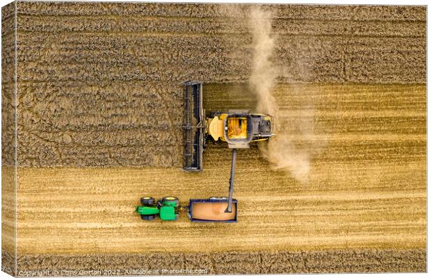 Harvest from above Canvas Print by Chris Gurton