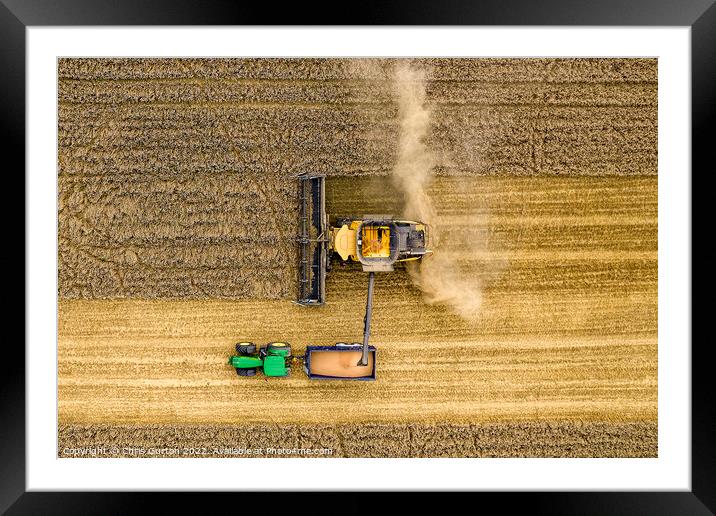 Harvest from above Framed Mounted Print by Chris Gurton