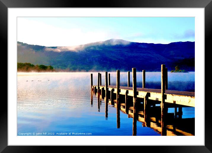 Reflections and Mist Derwentwater Cumbria Framed Mounted Print by john hill