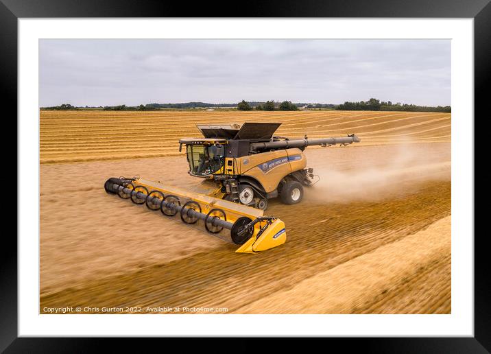 New Holland Combine Harvester Framed Mounted Print by Chris Gurton