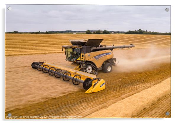 New Holland Combine Harvester Acrylic by Chris Gurton