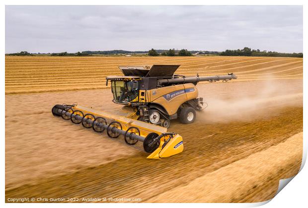 New Holland Combine Harvester Print by Chris Gurton