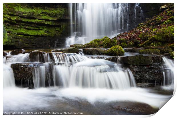 Majestic waterfalls in the Yorkshire dales. 811   Print by PHILIP CHALK