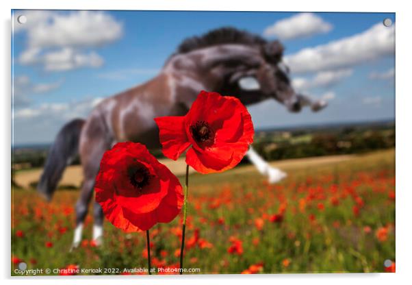 In Memory of Warhorses Acrylic by Christine Kerioak
