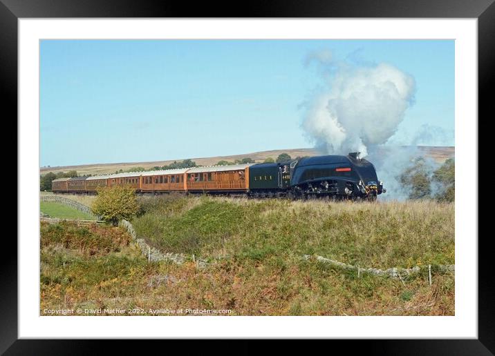 An A4 crosses the North Yorkshire Moors Framed Mounted Print by David Mather