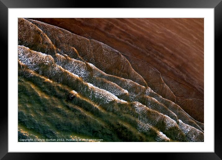 Waves on Borth Beach Framed Mounted Print by Chris Gurton