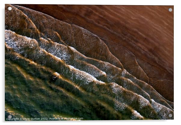 Waves on Borth Beach Acrylic by Chris Gurton