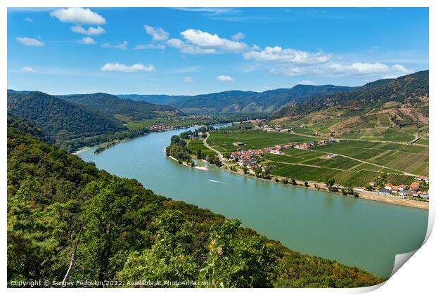 View of the Danube in the Wachau. Lower Austria. Print by Sergey Fedoskin